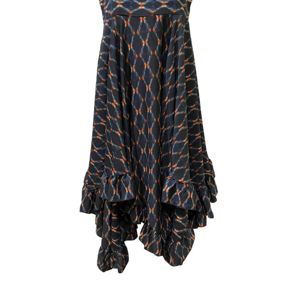 Mia Joy Women’s Sleeveless Hi-Low Ruffled Hem Dress Size 4 Black Multi Pattern - Picture 7 of 9